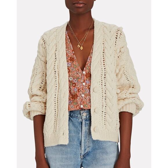 Ulla Johnson Lilo Oversized Knit Cardigan Wool/Lama Creme/Off White Size P/Small - Picture 2 of 10